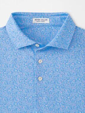 Peter Millar Crown Sport Blue Macaw Performance Jersey Golf Polo Shirt XL NWT